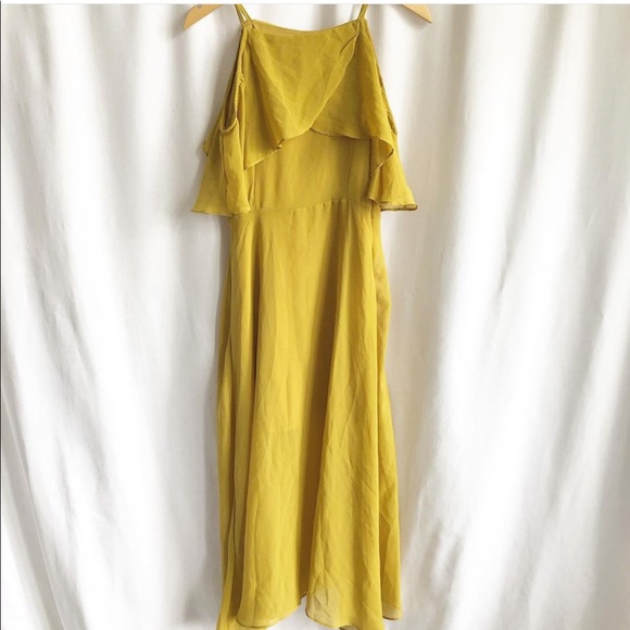 The one brand, mustard flowy maxi dress - Picture 3 of 3